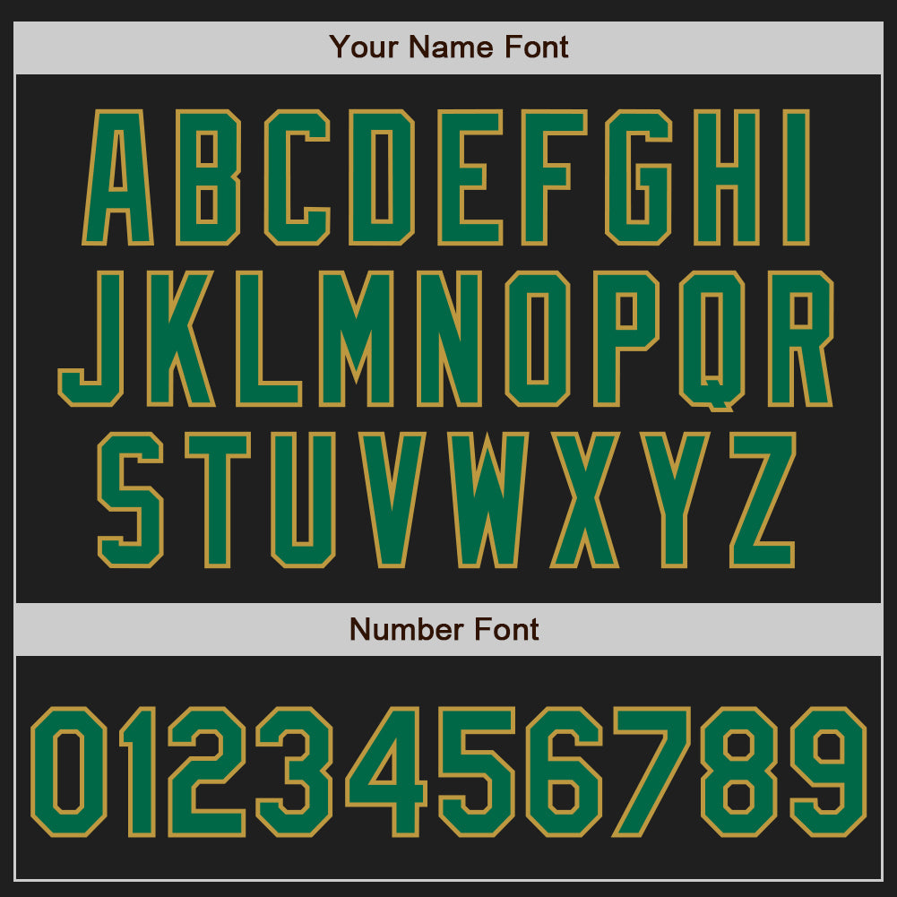 Personalized Black Old Gold Pinstripe Kelly Green Baseball Jersey Custom Black Gold Pinstripe Baseball Jersey in Kelly Green for Men, Women, and Kids Personalized Black Old Gold Pinstripe - Image 5