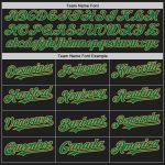 Personalized Kelly Green Two-Button Softball Jersey Unisex Black Old Gold Pinstripe Design Personalized Black Old Gold Pinstripe