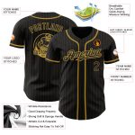 Custom Black and Gold Pinstripe Baseball Jersey - Personalized Sports Apparel Personalized Black Old Gold Pinstripe Old Gold