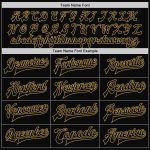 Custom Team Name Number Black Old Gold Varsity Letterman Bomber Jacket Personalized Full-Snap Pinstripe Personalized Black