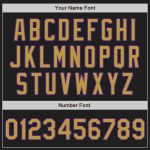 Customizable Black and Old Gold Pinstripe Baseball Jersey with Team Name and Number - Authentic Design Personalized Black
