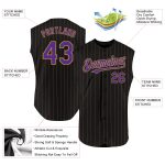 Custom Purple Black Old Gold Pinstripe Baseball Jersey - Personalized Name & Number, Sleeveless Team Apparel Personalized