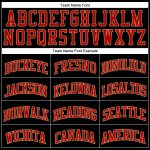 Personalized Black Pinstripe Red and Old Gold Basketball Jersey Personalized Black Old Gold Pinstripe Red-Old Gold Basketball