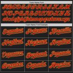 Custom Team Name and Number Unisex Softball Jersey - Personalized Black Red Old Gold Pinstripe Two-Button Design Personalized