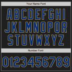 Personalized Black Gold Pinstripe Unisex Softball Jersey - Royal Two-Button Design Personalized Black Old Gold Pinstripe