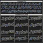 Custom Name Number Unisex Softball Jersey Personalized Black Old Gold Pinstripe Royal Two-Button Style Personalized Black