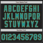 Custom Name and Number Softball Jersey Unisex Black Old Gold Pinstripe Teal Two-Button Design Personalized Black Old Gold