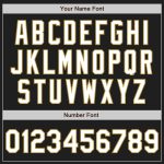 Personalized Black Gold Pinstripe Two-Button Unisex Softball Jersey Personalized Black Old Gold Pinstripe White Two-Button