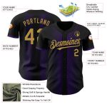Personalized Black Gold Purple 3D Geometric Shapes Mens Baseball Jersey Personalized Black Old Gold-Purple 3D Geometric Shapes