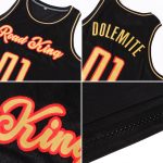 Custom Personalized Authentic Basketball Jersey - Black Old Gold-Red with Custom Name & Number Personalized Black Old Gold-Red
