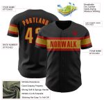Custom Black and Old Gold-Red Baseball Jersey for Adults and Kids Personalized Black Old Gold-Red Baseball Jersey 3