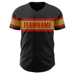 Custom Black and Old Gold-Red Baseball Jersey for Adults and Kids Personalized Black Old Gold-Red Baseball Jersey 3