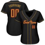 Custom Black and Old Gold-Red Baseball Jersey - Personalized Team Apparel Personalized Black Old Gold-Red Baseball Jersey
