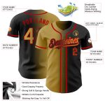 Personalized Black Gold Red Gradient Fashion Baseball Jersey for Men and Women Personalized Black Old Gold-Red Gradient Fashion