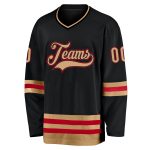 Personalized Black Gold Red Hockey Jersey - Custom Team Apparel Personalized Black Old Gold-Red Hockey Jersey