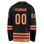 Personalized Black Gold Red Hockey Jersey - Custom Team Apparel Personalized Black Old Gold-Red Hockey Jersey