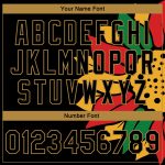 Personalized Black Old Gold Red Kelly Green 3D Bomber Varsity Letterman Jacket for Black History Month Personalized Black