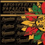 Custom Name Number Personalized Black History Month Bomber Varsity Letterman Jacket 3D Pattern Design Red Gold Green Personalized