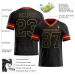 Personalized Black Gold Red Mesh Football Jersey for Authentic Team Gear Personalized Black Old Gold-Red Mesh Authentic Football