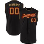Personalized Black Old Gold Red Sleeveless Baseball Jersey for Custom Team Apparel Personalized Black Old Gold-Red Sleeveless