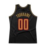Personalized Black Red Gold Throwback Basketball Jersey for Men and Women Personalized Black Old Gold-Red Throwback Basketball