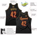 Personalized Black Red Gold Throwback Basketball Jersey for Men and Women Personalized Black Old Gold-Red Throwback Basketball