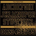 Personalized Black Gold Round Neck Basketball Jersey Sublimation Suit Personalized Black Old Gold Round Neck Sublimation