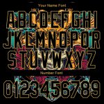 Personalized Black Gold Skull 3D Varsity Letterman Bomber Jacket - Full-Snap Fashion Outerwear Personalized Black Old Gold