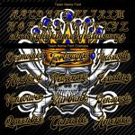 Custom Personalized Black and Gold Skull Jacket with Crown and Bones - 3D Bomber Varsity Letterman Style, Custom Name and Number