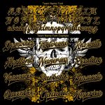 Custom Name Number 3D Bomber Varsity Jacket Black Old Gold Skull Wings Full-Snap Design Personalized Black Old Gold Skull