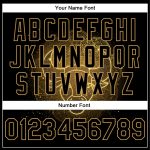Personalized Taurus 3D Black Gold Varsity Letterman Bomber Full-Snap Jacket Personalized Black Old Gold Taurus 3D Bomber