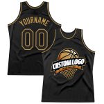 Personalized Black Gold Basketball Jersey Throwback Style - Size 3 Personalized Black Old Gold Throwback Basketball Jersey
