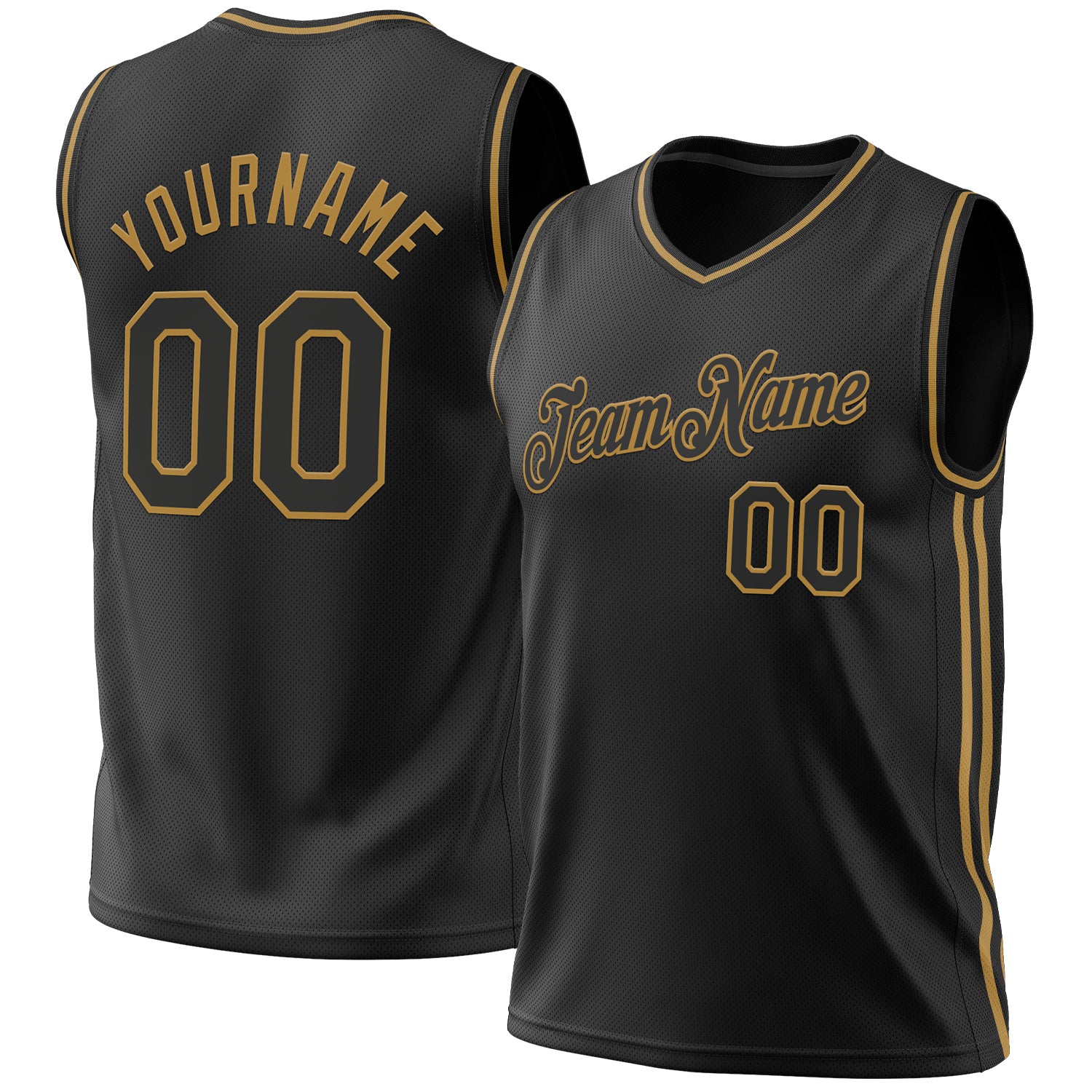 Personalized Black Old Gold Basketball Jersey - Custom Retro Sports Apparel 4 Personalized Black Old Gold Throwback Basketball