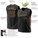 Personalized Black Old Gold Basketball Jersey - Custom Retro Sports Apparel 4 Personalized Black Old Gold Throwback Basketball