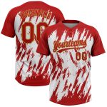 Personalized 3D Abstract Two-Button Black Gold White Unisex Softball Jersey Personalized Black Old Gold-White 3D Abstract