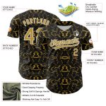 Personalized 3D Abstract Tiger Zebra Baseball Jersey - Black Old Gold-White Design Personalized Black Old Gold-White 3D Abstract