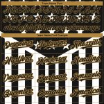 Personalized 3D American Flag Black Gold White Baseball Jersey for Men Personalized Black Old Gold-White 3D American Flag