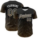 Custom Name Number Baseball Jersey, Personalized Abstract Glittering Dot 3D Pattern in Black, Old Gold, White - Authentic Team Gear