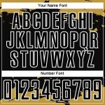 Customizable Abstract Soccer Jersey with Personalized Name and Number - Black Gold White Fragment Art Design Personalized