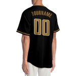 Personalized Black Gold White Authentic Baseball Jersey for Men Women Personalized Black Old Gold-White Authentic Baseball