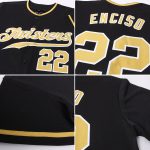 Custom Name and Number Personalized Black Old Gold-White Baseball Jersey - Authentic Team Apparel Personalized Black Old