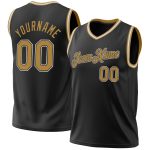Custom Personalized Black Gold White Throwback Basketball Jersey Personalized Black Old Gold-White Authentic Throwback Basketball