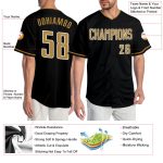 Personalized Black Old Gold and White Baseball Jersey - Custom Team Uniform Personalized Black Old Gold-White Baseball Jersey