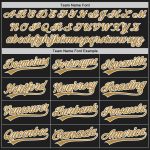 Custom Black Old Gold White Baseball Jersey for Men - Personalized Sportswear Personalized Black Old Gold-White Baseball