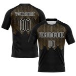 Custom Name Number Black Gold White Geometric Volleyball Jersey Personalized Team Uniform Personalized Black Old Gold-White