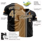 Personalized Black and Gold Gradient Baseball Jersey - Fashion Sportswear Jersey Personalized Black Old Gold-White Gradient