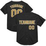 Personalized Black and Gold White Mesh Throwback Baseball Jersey Personalized Black Old Gold-White Mesh Authentic Throwback