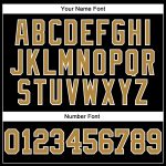 Custom Name and Number Personalized Black Gold White Mesh Football Jersey - Authentic Throwback Design Personalized Black