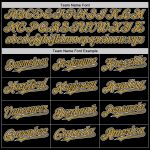 Personalized Black Gold White Mesh Throwback Baseball Jersey for Men Personalized Black Old Gold-White Mesh Throwback Baseball