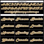 Personalized Throwback Football Jersey in Black Gold and White Mesh Personalized Black Old Gold-White Mesh Throwback Football